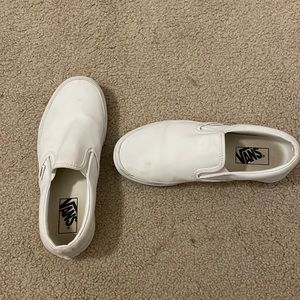 White slip on vans